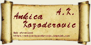 Ankica Kozoderović vizit kartica